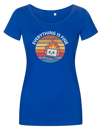 Everything Is Fine" Laptop on Fire Funny Tech Art