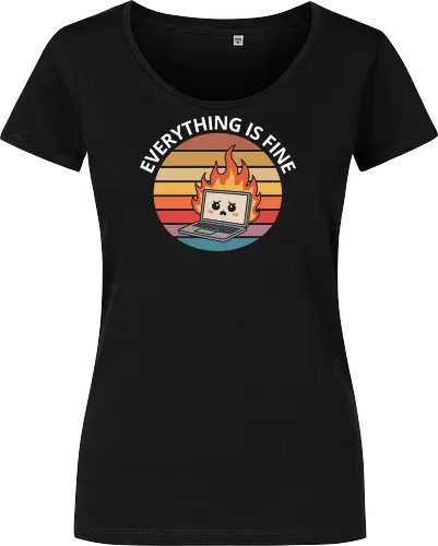 Everything Is Fine" Laptop on Fire Funny Tech Art