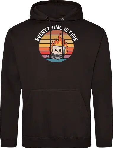 Everything Is Fine" Laptop on Fire Funny Tech Art