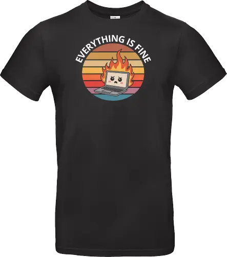 Everything Is Fine" Laptop on Fire Funny Tech Art