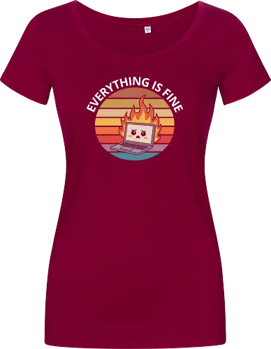 Everything Is Fine" Laptop on Fire Funny Tech Art