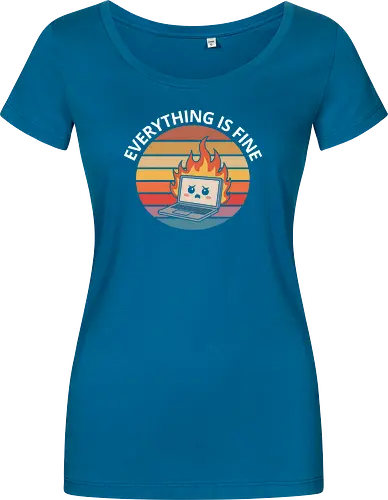 Everything Is Fine" Laptop on Fire Funny Tech Art