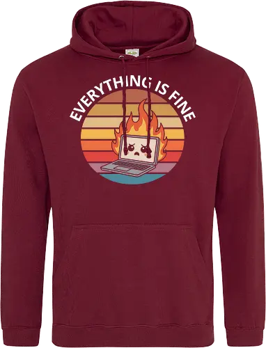 Everything Is Fine" Laptop on Fire Funny Tech Art