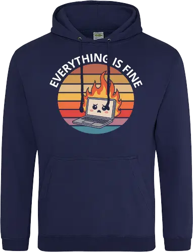 Everything Is Fine" Laptop on Fire Funny Tech Art