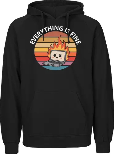 Everything Is Fine" Laptop on Fire Funny Tech Art