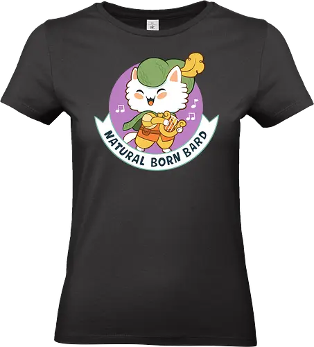 RPG Cats - Natural Born Bard - RPGArt, FantasyIllustration, DungeonCrawl, CuteFantasy, rpg, Pen and Paper, Katzen, fantasy katzen, Pen and paper, RPG, gaming, fantasy, D20, 20 sided dice, character classes, rollenspiel, rpg, rpg katzen - Standard T-Shirt (Frauen)