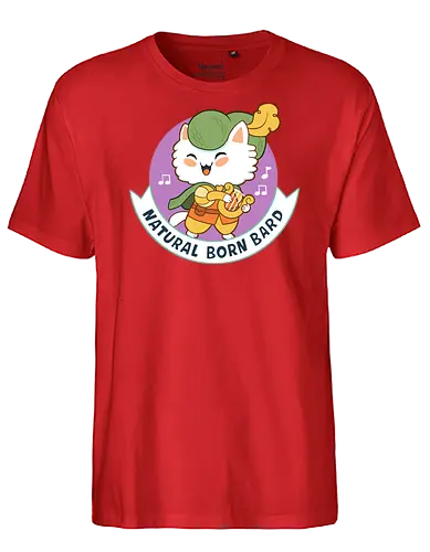 RPG Cats - Natural Born Bard - RPGArt, FantasyIllustration, DungeonCrawl, CuteFantasy, rpg, Pen and Paper, Katzen, fantasy katzen, Pen and paper, RPG, gaming, fantasy, D20, 20 sided dice, character classes, rollenspiel, rpg, rpg katzen - Fairtrade T-Shirt