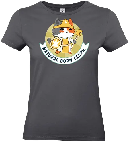 RPG Cats - Natural Born Cleric - RPGArt, FantasyIllustration, DungeonCrawl, CuteFantasy, rpg, Pen and Paper, Katzen, fantasy katzen, Pen and paper, RPG, gaming, fantasy, D20, 20 sided dice, character classes, rollenspiel, rpg, rpg katzen - Standard T-Shirt (Frauen)