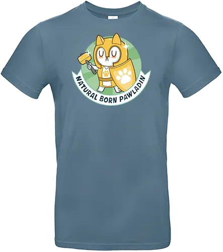 RPG Cats - Natural Born Pawladin - RPGArt, FantasyIllustration, DungeonCrawl, CuteFantasy, rpg, Pen and Paper, Katzen, fantasy katzen, Pen and paper, RPG, gaming, fantasy, D20, 20 sided dice, character classes, rollenspiel, rpg, rpg katzen - Standard T-Shirt