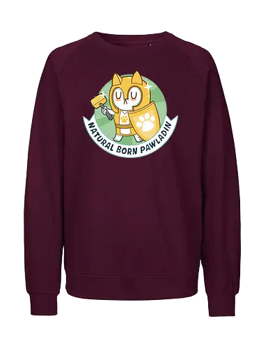 RPG Cats - Natural Born Pawladin - RPGArt, FantasyIllustration, DungeonCrawl, CuteFantasy, rpg, Pen and Paper, Katzen, fantasy katzen, Pen and paper, RPG, gaming, fantasy, D20, 20 sided dice, character classes, rollenspiel, rpg, rpg katzen - Fairtrade Sweatshirt