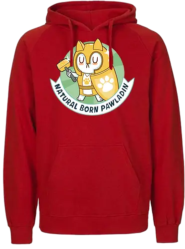 RPG Cats - Natural Born Pawladin - RPGArt, FantasyIllustration, DungeonCrawl, CuteFantasy, rpg, Pen and Paper, Katzen, fantasy katzen, Pen and paper, RPG, gaming, fantasy, D20, 20 sided dice, character classes, rollenspiel, rpg, rpg katzen - Fairtrade Hoodie