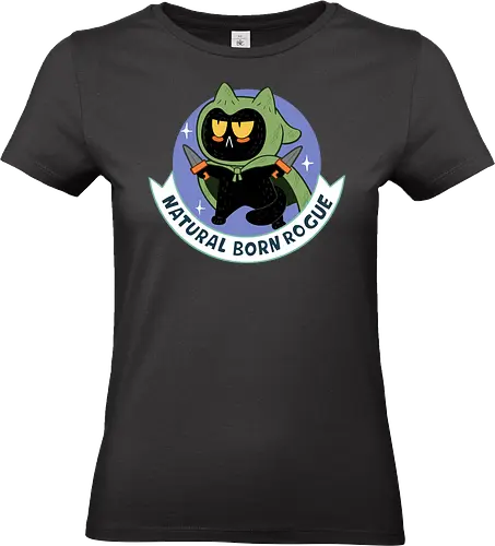 RPG Cats - Natural Born Rogue - RPGArt, FantasyIllustration, DungeonCrawl, CuteFantasy, rpg, Pen and Paper, Katzen, fantasy katzen, Pen and paper, RPG, gaming, fantasy, D20, 20 sided dice, character classes, rollenspiel, rpg, rpg katzen - Standard T-Shirt (Frauen)