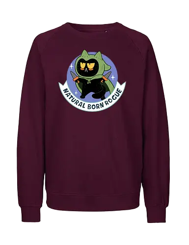 RPG Cats - Natural Born Rogue - RPGArt, FantasyIllustration, DungeonCrawl, CuteFantasy, rpg, Pen and Paper, Katzen, fantasy katzen, Pen and paper, RPG, gaming, fantasy, D20, 20 sided dice, character classes, rollenspiel, rpg, rpg katzen - Fairtrade Sweatshirt