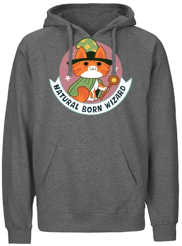 RPG Cats - Natural Born Wizard - RPGArt, FantasyIllustration, DungeonCrawl, CuteFantasy, rpg, Pen and Paper, Katzen, fantasy katzen, Pen and paper, RPG, gaming, fantasy, D20, 20 sided dice, character classes, rollenspiel, rpg, rpg katzen - Fairtrade Hoodie