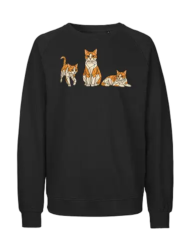 3 mal Milow - Smilow, Twitch, Streamer, Katze, Polygon - Fairtrade Sweatshirt