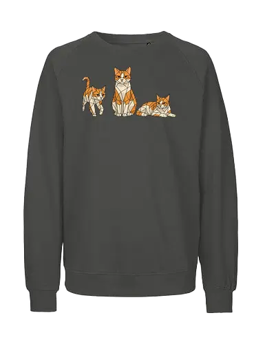 3 mal Milow - Smilow, Twitch, Streamer, Katze, Polygon - Fairtrade Sweatshirt