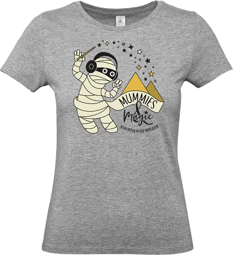 Logo Mummies & Magic (Front) - Nilpferd, Krokodil, Mumie, Ägypten, Podcast, Pyramide - Standard T-Shirt (Frauen)