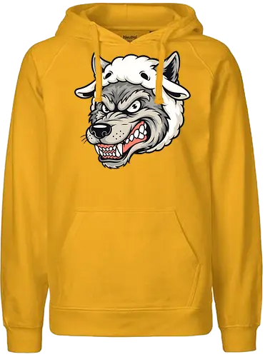 Wolf in Sheep’s Clothing - wolf in sheep’s clothing, fierce wolf art, edgy animal illustration, predator disguise design, ironic wolf cartoon, bold wolf drawing, humor animal art, alternative illustration, strong graphic design, POD wolf design, unique wolf artwork, alternative streetwear, wolf fashion illustration, dark humor cartoon, funny predator prey art, dangerous wolf design, gothic wolf style, angry wolf face art, statement t-shirt print, edgy wolf lovers gift - Fairtrade Hoodie