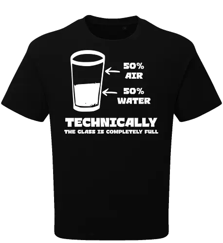 Technisch gesehen ist das Glas komplett voll – Lustiges Motiv