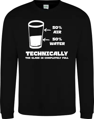 Technisch gesehen ist das Glas komplett voll – Lustiges Motiv