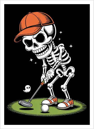 Skeleton Golfer Funny