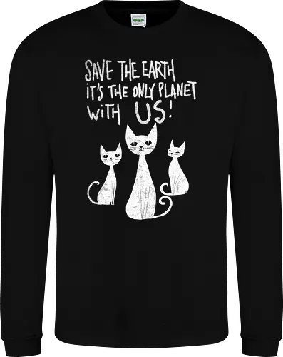Save the cats - cats, save the earth, funny, global warming, funny cats - Sweatshirt