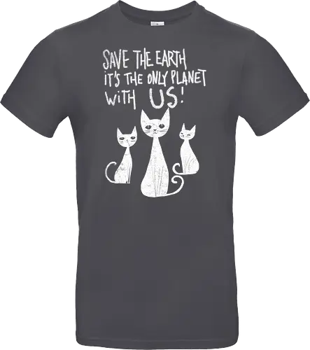 Save the cats - cats, save the earth, funny, global warming, funny cats - Standard T-Shirt
