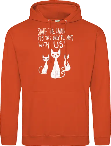 Save the cats - cats, save the earth, funny, global warming, funny cats - Standard Hoodie