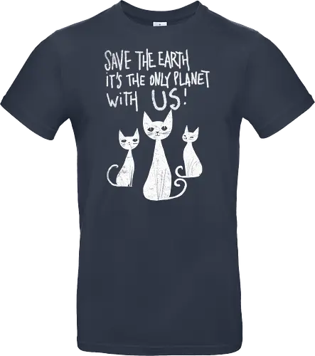 Save the cats - cats, save the earth, funny, global warming, funny cats - Standard T-Shirt