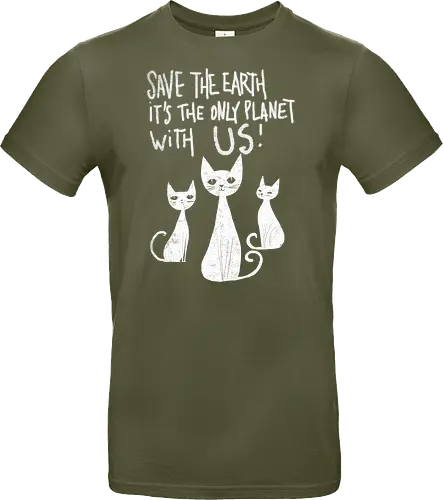Save the cats - cats, save the earth, funny, global warming, funny cats - Standard T-Shirt