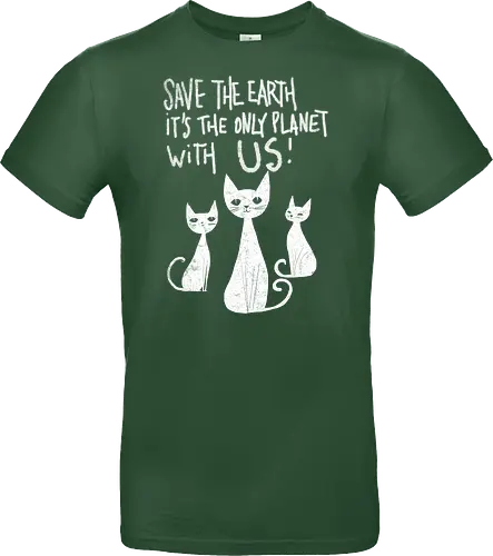 Save the cats - cats, save the earth, funny, global warming, funny cats - Standard T-Shirt