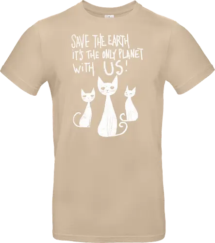 Save the cats - cats, save the earth, funny, global warming, funny cats - Standard T-Shirt
