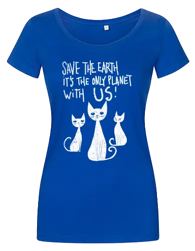 Save the cats - cats, save the earth, funny, global warming, funny cats - Damen T-Shirt