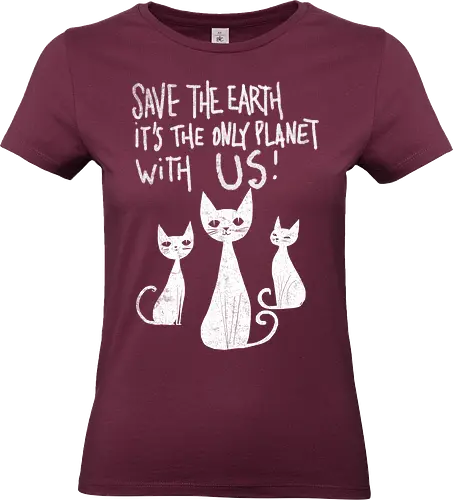 Save the cats - cats, save the earth, funny, global warming, funny cats - Standard T-Shirt (Frauen)