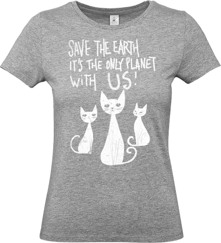 Save the cats - cats, save the earth, funny, global warming, funny cats - Standard T-Shirt (Frauen)