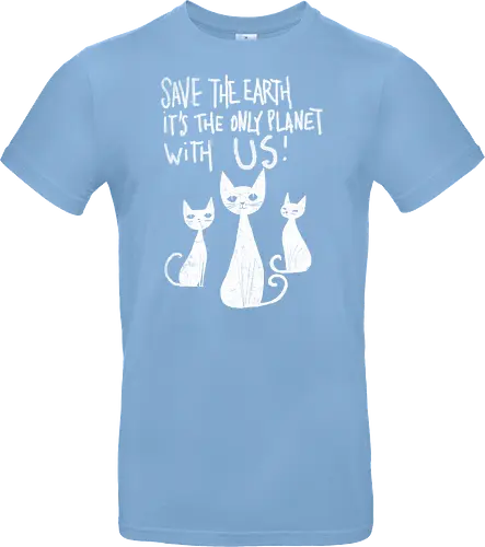 Save the cats - cats, save the earth, funny, global warming, funny cats - Standard T-Shirt