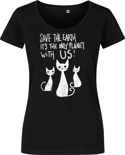 Save the cats - cats, save the earth, funny, global warming, funny cats - Damen T-Shirt