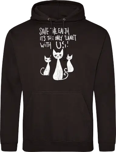 Save the cats - cats, save the earth, funny, global warming, funny cats - Standard Hoodie