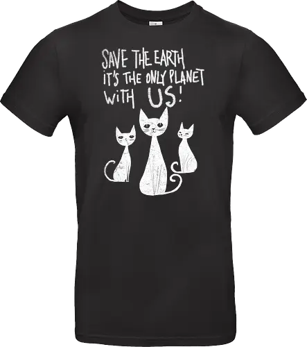 Save the cats - cats, save the earth, funny, global warming, funny cats - Standard T-Shirt