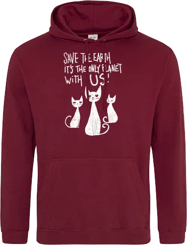 Save the cats - cats, save the earth, funny, global warming, funny cats - Standard Hoodie