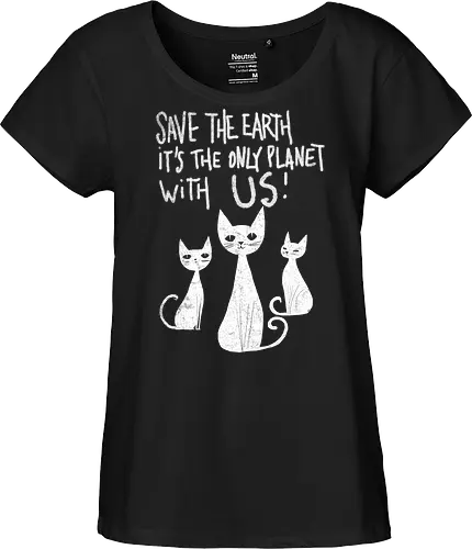 Save the cats - cats, save the earth, funny, global warming, funny cats - Fairtrade Girl Shirt