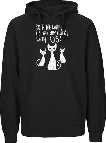 Save the cats - cats, save the earth, funny, global warming, funny cats - Fairtrade Hoodie
