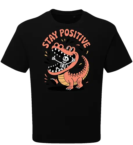 Stay Positive Dinosaur Skeleton