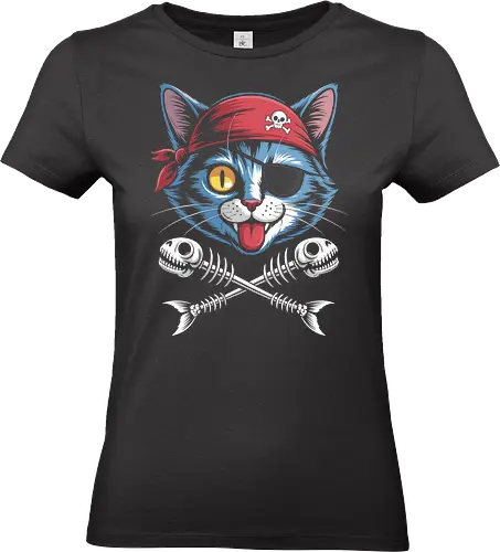 Pirate Cat Skull Crossbones - pirate cat t-shirt, cat skull crossbones shirt, funny pirate tee, cat lover graphic shirt, pirate costume cat shirt, quirky cat t-shirt, skull and crossbones cat tee, feline pirate shirt, funny cat pirate design, streetwear cat shirt, cool pirate graphic tee, eyepatch cat shirt - Standard T-Shirt (Frauen)