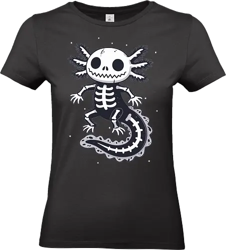 Skeleton Axolotl Cute Spooky - skeleton axolotl t-shirt, cute spooky shirt, gothic axolotl tee, halloween axolotl shirt, creepy cute graphic tee, axolotl lover gift shirt, skeleton animal t-shirt, gothic kawaii shirt, amphibian skeleton tee, spooky cute clothing, unique axolotl design shirt, halloween skeleton tee - Standard T-Shirt (Frauen)