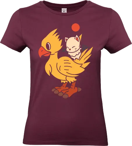 Kweh and Kupo Duo - Chocobo's Dungeon, Kweh, Kupo, Final, gaming art, video game characters, minimalist art, retro gaming, JRPG, fantasy creatures, fan art, kawaii, cute anime, gaming merchandise, Final Fantasy IX, Final Fantasy art - Standard T-Shirt (Frauen)