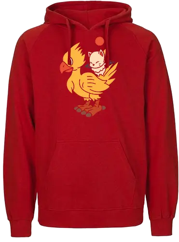 Kweh and Kupo Duo - Chocobo's Dungeon, Kweh, Kupo, Final, gaming art, video game characters, minimalist art, retro gaming, JRPG, fantasy creatures, fan art, kawaii, cute anime, gaming merchandise, Final Fantasy IX, Final Fantasy art - Fairtrade Hoodie