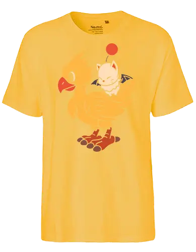 Kweh and Kupo Duo - Chocobo's Dungeon, Kweh, Kupo, Final, gaming art, video game characters, minimalist art, retro gaming, JRPG, fantasy creatures, fan art, kawaii, cute anime, gaming merchandise, Final Fantasy IX, Final Fantasy art - Fairtrade T-Shirt