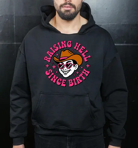 Raising Hell Since Birth Retro Funny