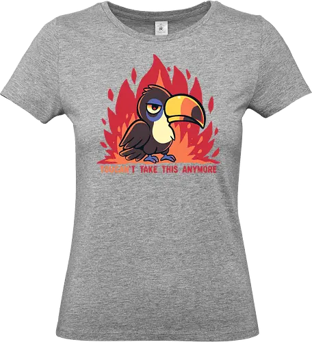 Toucant Take this anymore - Tukan, Tukan-Wortspiel, lustiger Tukan, tropischer Vogel, erschöpfter Tukan, sarkastischer Tukan, Vogel, toucan, im done, mood, funny, banana bird, toucant, toucant do it, fun bird - Standard T-Shirt (Frauen)